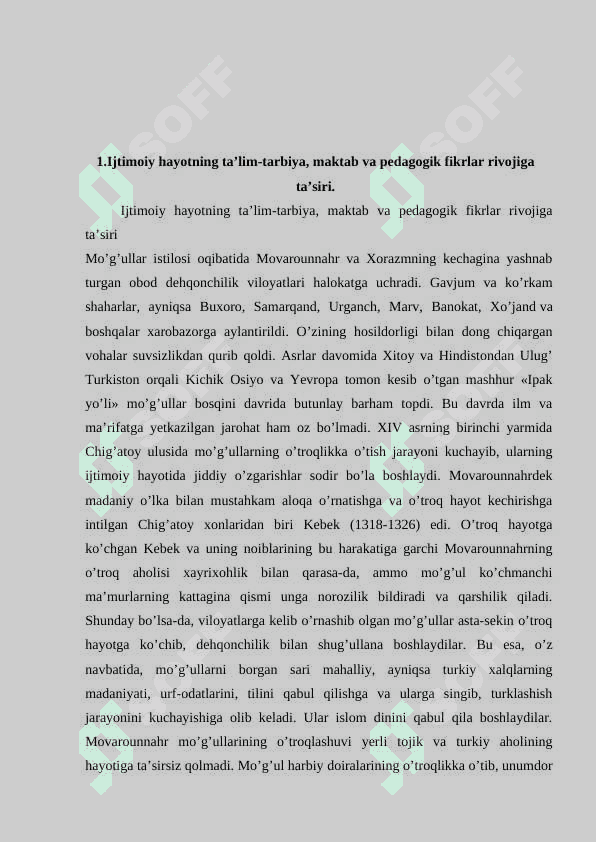 XIV asrning ikkinchi yarmi va xvi asrda movaraunnahrda tarbiya va maktab 2