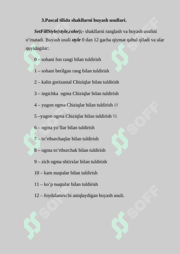 Paskal tilida sodda shakllar chizish. 8