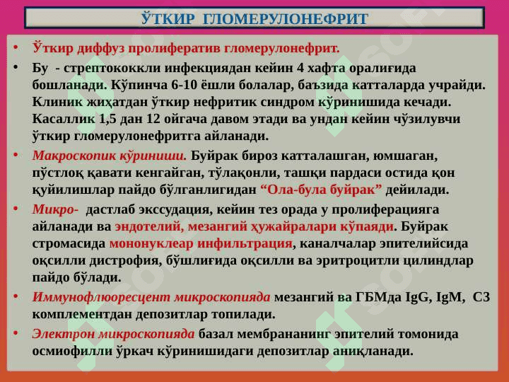 Buyrak kasalliklari . Буйрак касалликлари 8