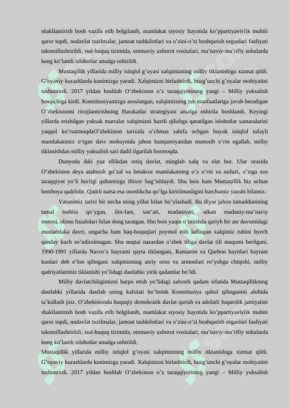 Yangilanayotgan O’zbekiston: milliy tiklanishdan – milliy yuksalish sari 2