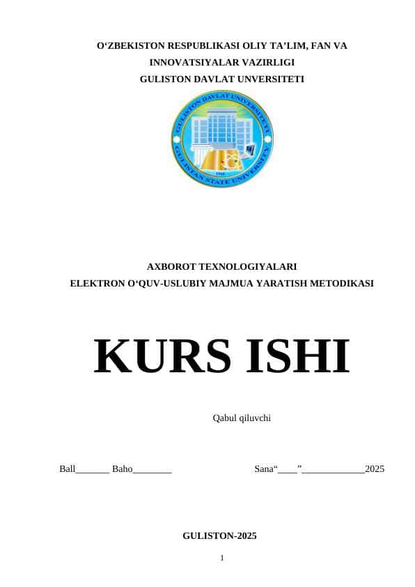 ELEKTRON OʻQUV-USLUBIY MAJMUA YARATISH METODIKASI