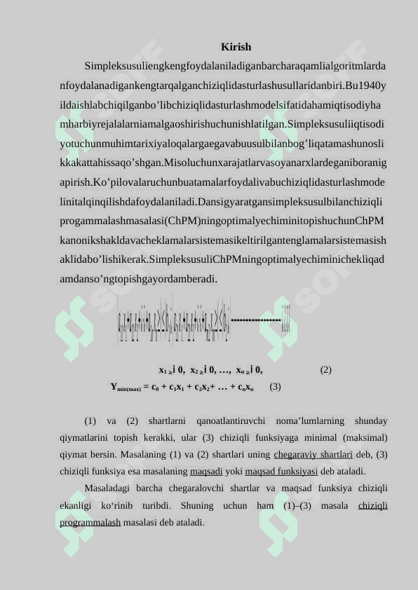 Iqtisodiy maslani simpleks usulda yechish. Modifitsirlangan simpleks usul. Xos chiziqli programmalashtirish masalasiIqtisodiy maslani simpleks usulda yechish. Modifitsirlangan simpleks usul. Xos chiziqli programmalashtirish masalasi 2