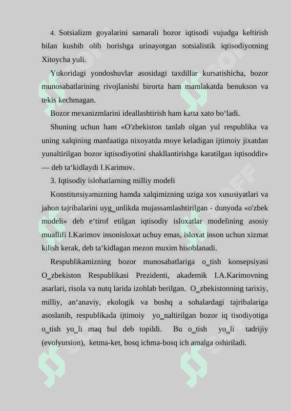 O`zbekiston Reapublikasidagi ma`muriy buyruqbozlik tizimidan bozor iqtisodiyotiga o`tish konsepsiyasi 8