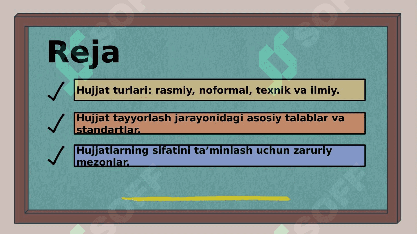 Maʼlumot -axborot hujjatlari turlari va tayyorlanishida qoʻyiladigan talablar 2