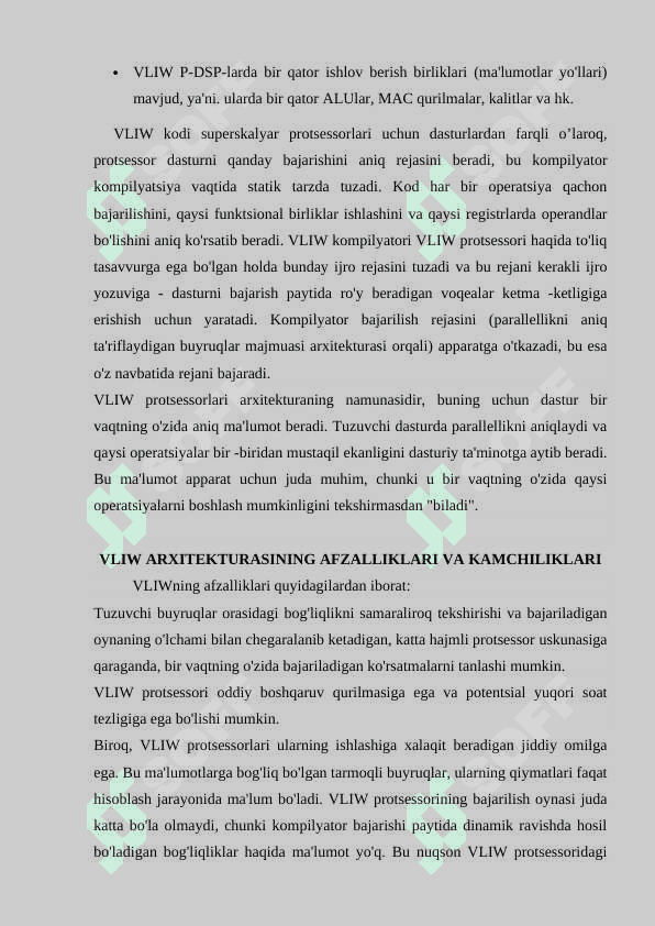 VLIW arxitekturasi 4
