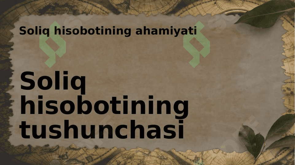 Soliq hisobotining nazariy asoslari taqdimot prezintatsiya 3