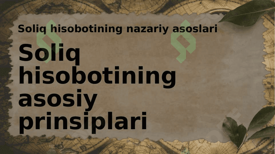 Soliq hisobotining nazariy asoslari taqdimot prezintatsiya 7
