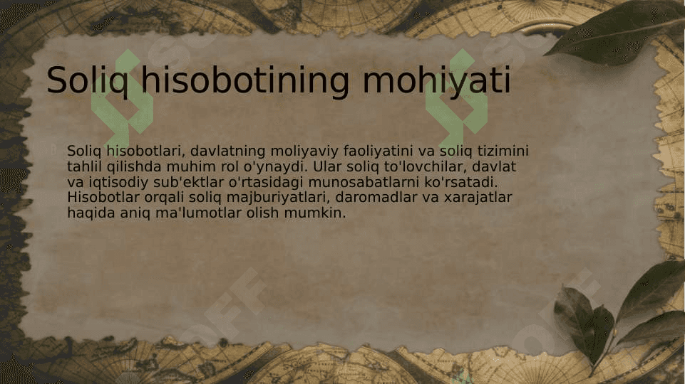 Soliq hisobotining nazariy asoslari taqdimot prezintatsiya 8