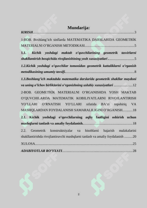 KO‘PYOQ MODELLARI VA ULARNING ELEMENTLAR 2
