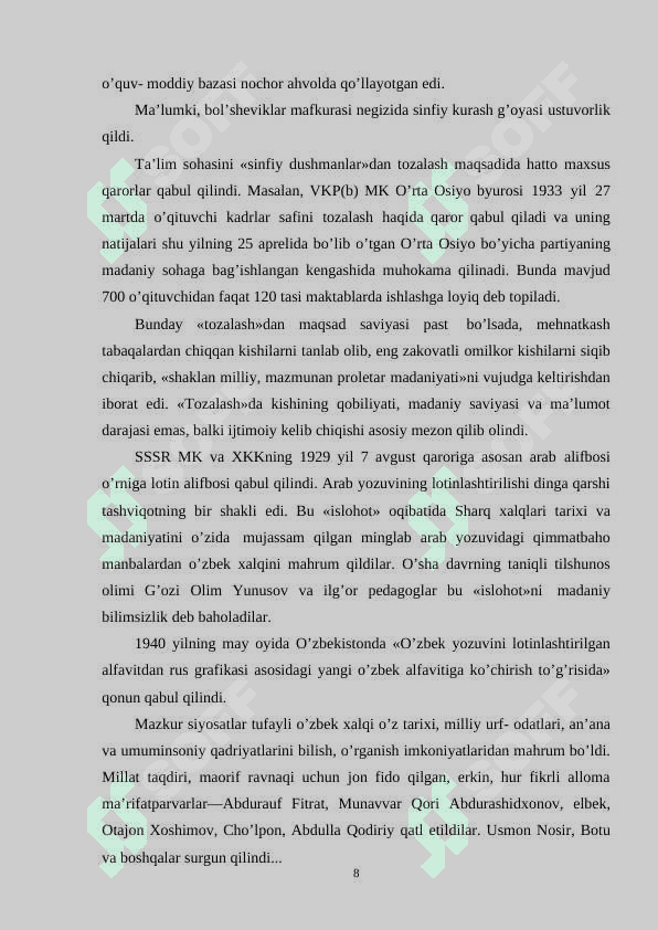 Mustaqil O‘zbekistonda ta’lim sohasida amalga oshirilayotgan islohotlar 8