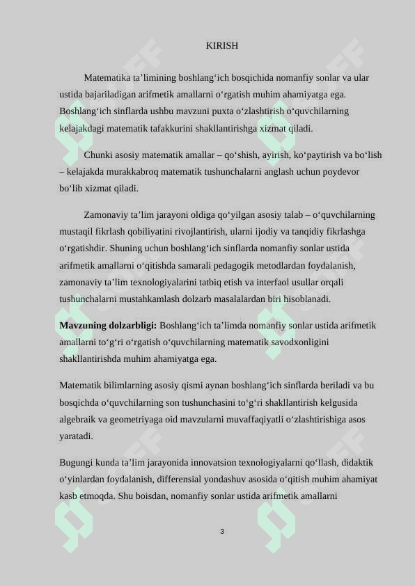 NOMANFIY SONLAR USTIDA ARIFMETIK AMALLARNI O‘RGATISH METODIKASI 3