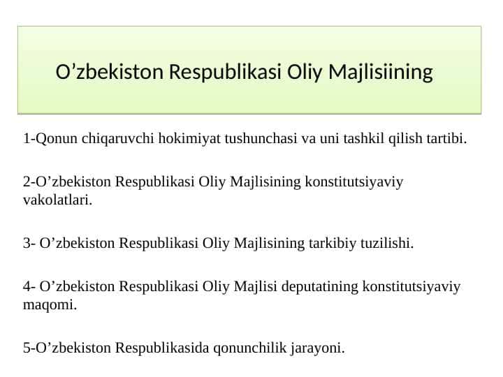 Oʻzbekiston Respublikasi oliy majlisi 1