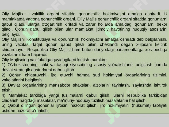 Oʻzbekiston Respublikasi oliy majlisi 8