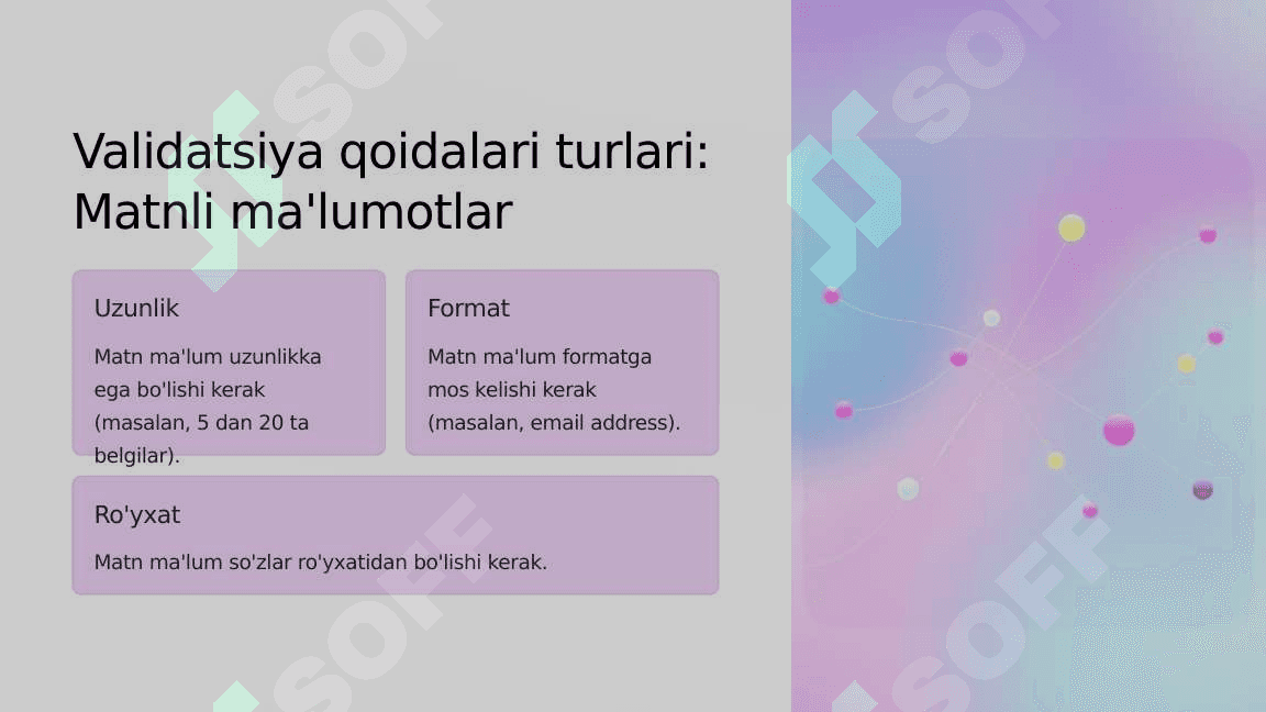 Validatsiya 10 sinflar uchun 4