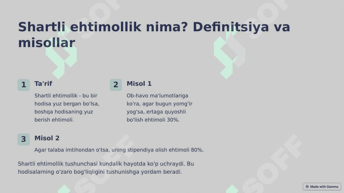 Shartli statistik funksiyalarga kirish: 10-sinf uchun qo'llanma 3