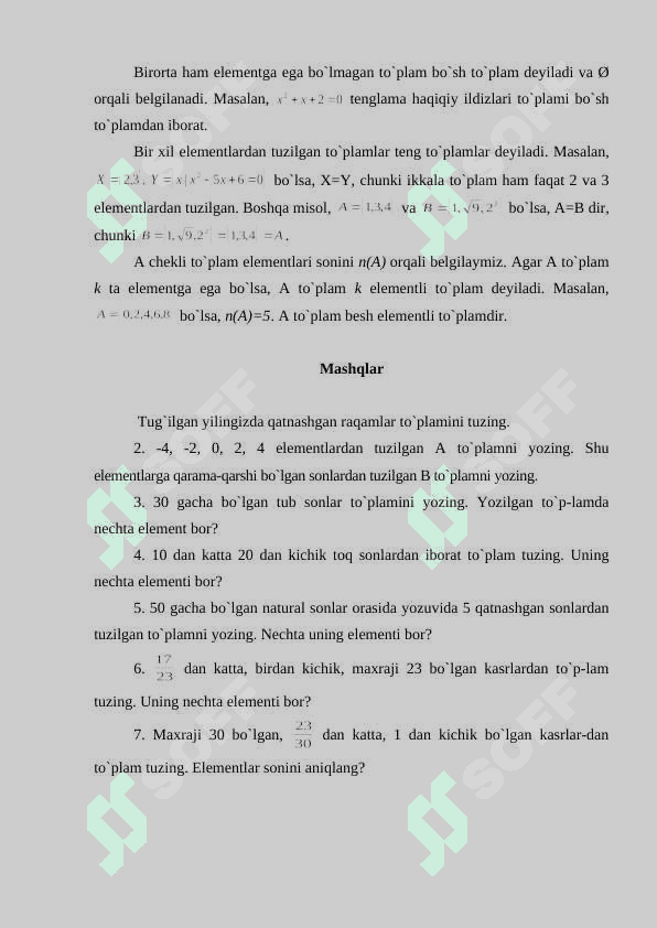 Toʻplam va uning elementlari 3