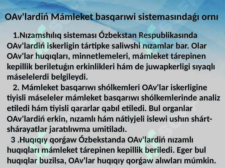 Ózbekstan Respublikasında ǵalaba xabar qurallarınıń iskerligi 5