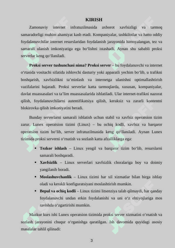 Lunex operation tizimida Proksi server
xizmatini o‘rnatish va sozlash 3