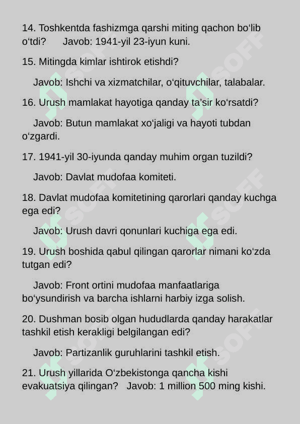 O'zbekiston tarixi mavzulashtirilgan savol va javoblar 3