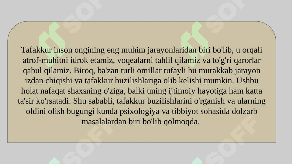 Tafakkur buzilishlari SLAYD 3