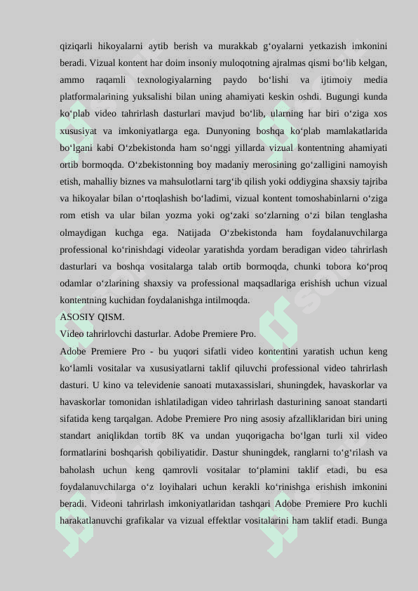 VIDEO MUHARRIR DASTURLAR BILAN ISHLASH 2