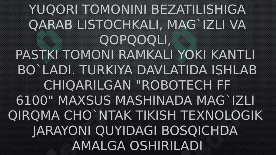 Qirqma cho’ntaklarga ishlov berish “listochka” cho’ntak 4