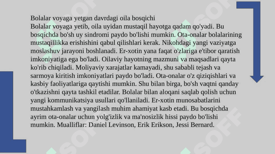 Turli mualliflar nuqtai-nazaridan oila bosqichlari tahlili.   Аnʼanaviy va elitar oilaning xususiyatlari. 8