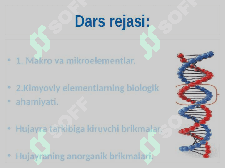 “Tirik organizmlarning kimyoviy tarkibi va uning doimiyligi” 2
