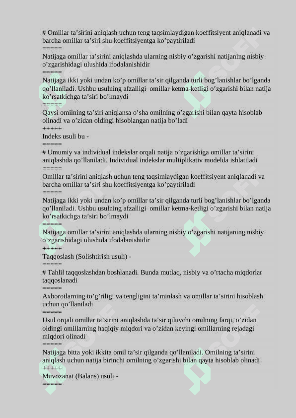 IQTISODIY TAHLIL” FANIDAN TEST SAVOLLARI JAVOBLARI BILAN 3