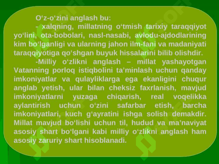O’zlikni anglash tarixiy xotirani tiklash omili ekanligi 3