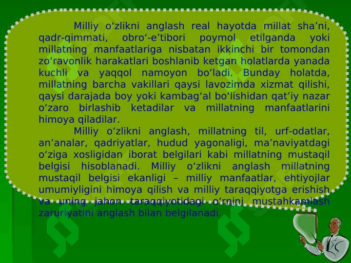 O’zlikni anglash tarixiy xotirani tiklash omili ekanligi 5