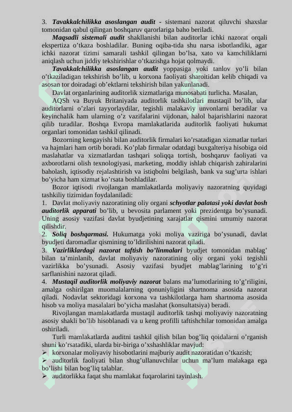 Auditga umumiy tavsif. Auditning normativ huquqiy asoslari. 4