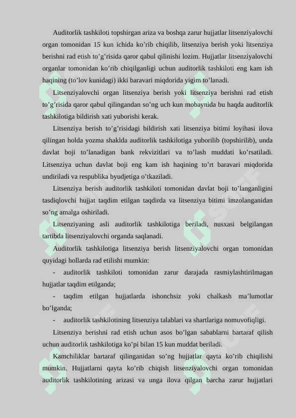 Tashqi auditorlar va bank inspektorlari aloqalari 5