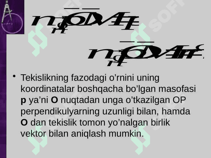 Fazoda to`g`ri chiziq va tekisliklarning turli tenglamalari.To'g'ri chiziq tenglamalarni turlari 3