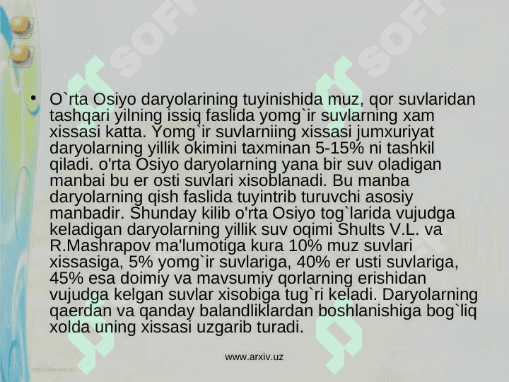 O`rta Osiyoning ichki suvlari 6