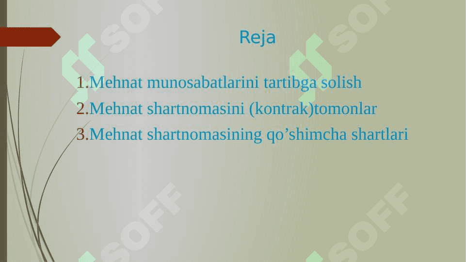 Mehnat munosabatlarini tartibga solish ppt 2