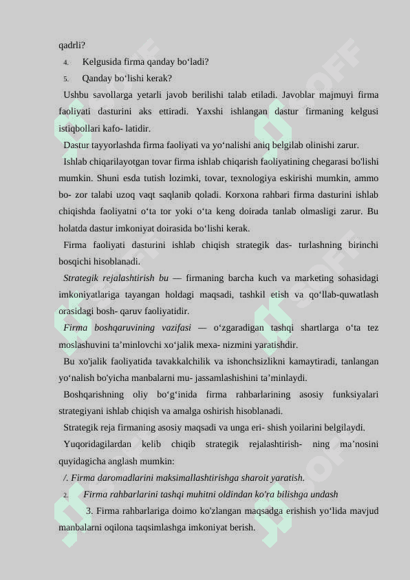 Biznes faoliyatida biznes rejani ishlab chiqish tartibi 4