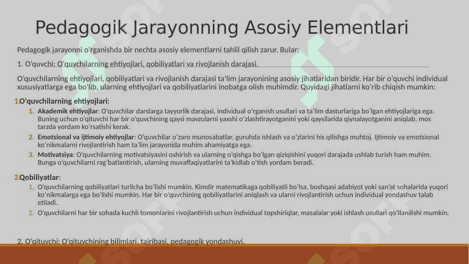Pedagogik Jarayon va O’qituvchining Ahamiyati 2