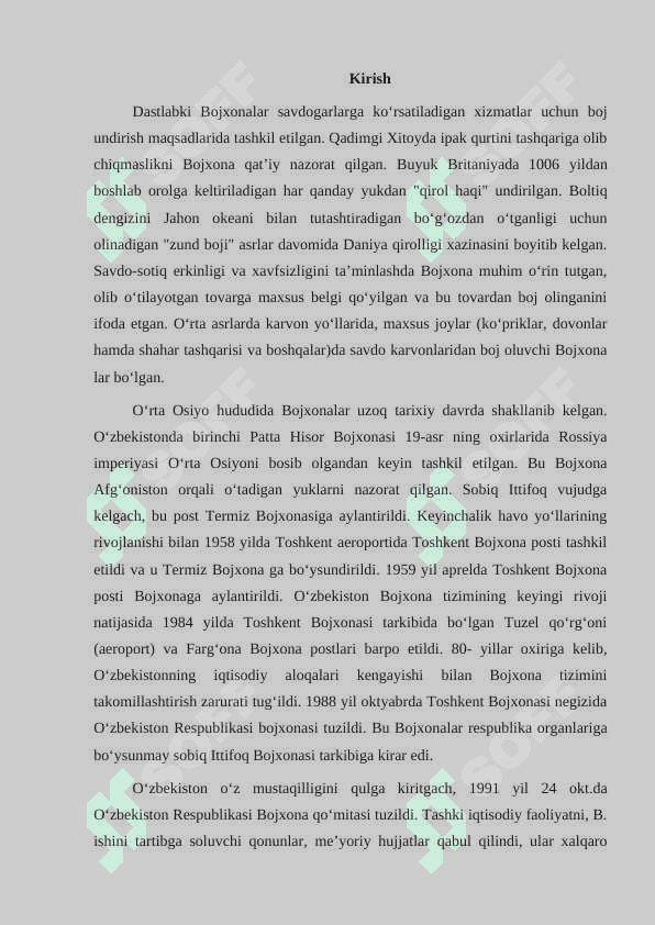 O'ZBEKISTON RESPUBLIKASI BOJXONA ISHINING HOZIRGI HOLATI 2