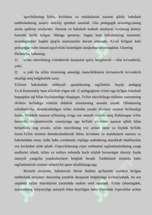 Ta’limni tashxis etish va pedagogik diagnostika 3