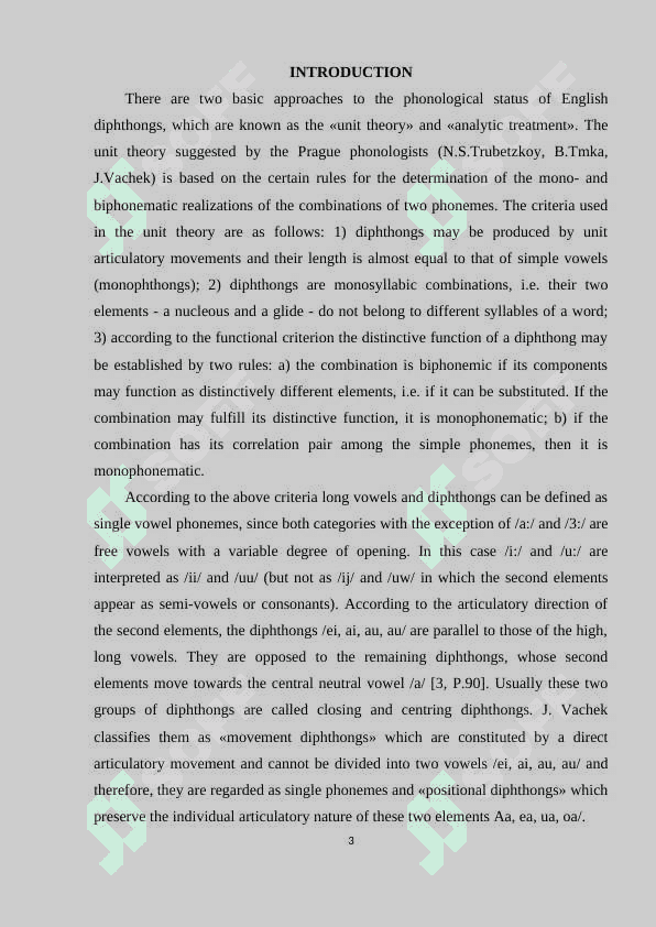 THE PHONOLOGICAL STATUS OF DIPHTHONGS 2