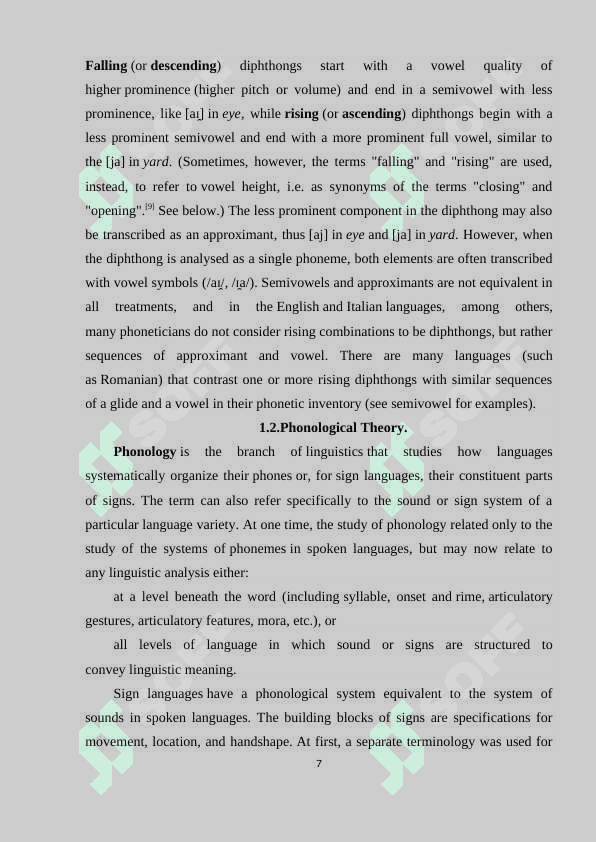 THE PHONOLOGICAL STATUS OF DIPHTHONGS 6