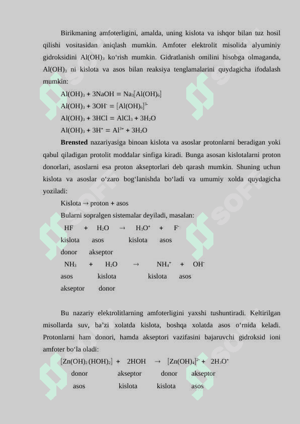 Elektrolitik dissotsiyalanish. Kislota, asos va tuzlarning eritmalarda dissotsilanishi 4