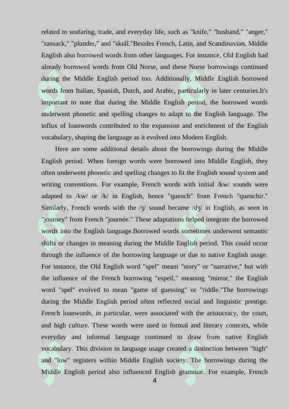 BORROWINGS OF MIDDLE ENGLISH PERIOD 3