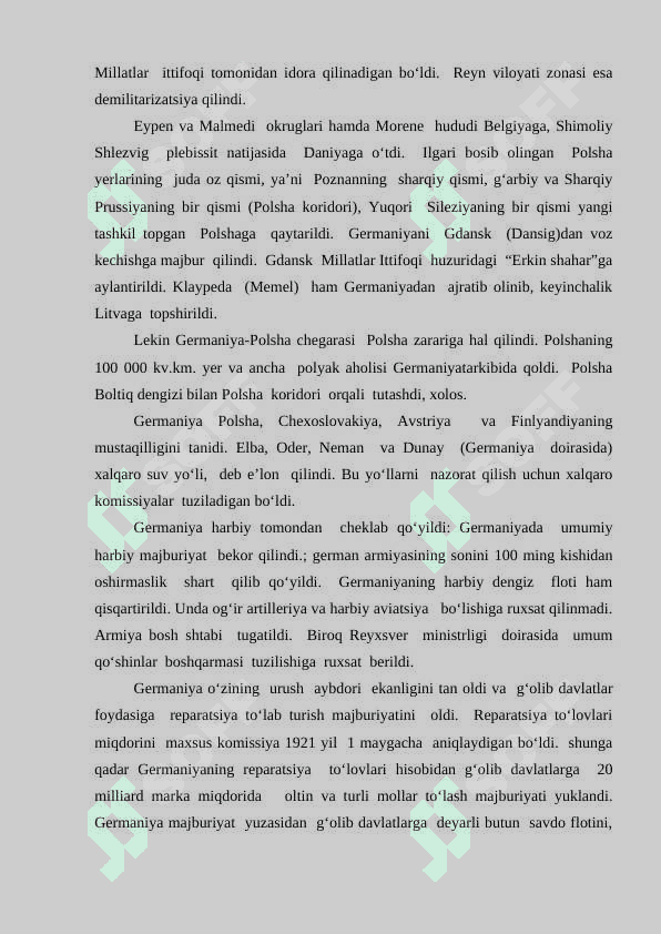 I va II Jahon urushi o‘rtasida Yevropa va Amerika mamlakatlari. Inqirozlar va urushlar. 8