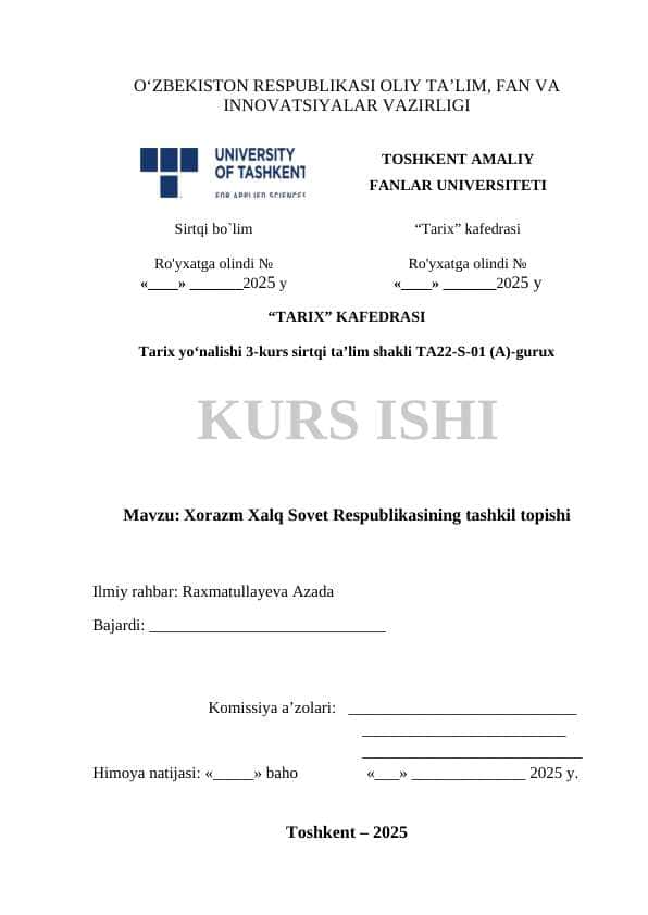 Xorazm Xalq Sovet Respublikasining tashkil topishi 1