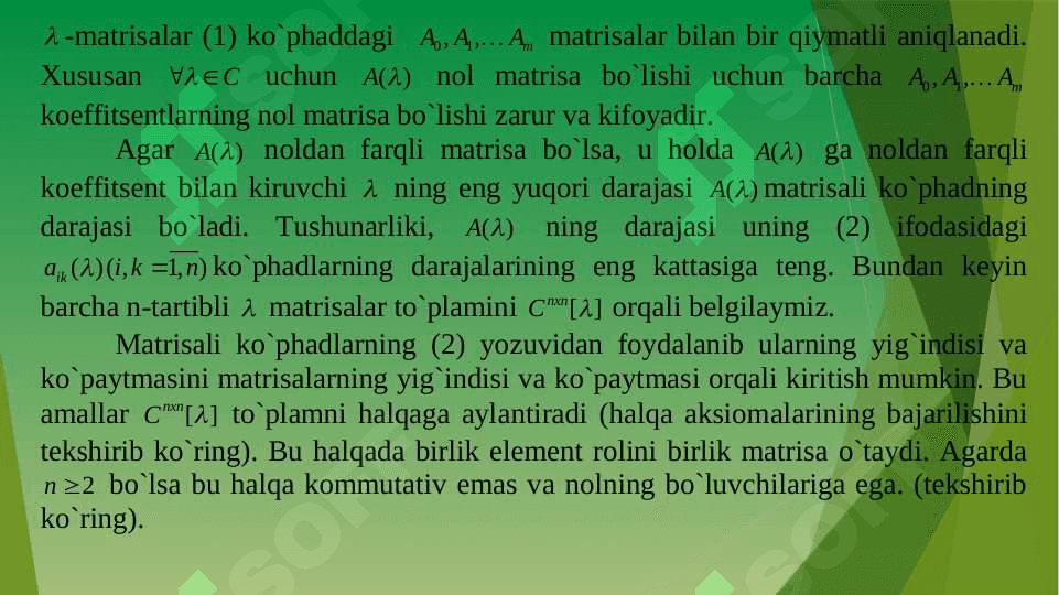 MATRISALI KO`PHADLAR 3