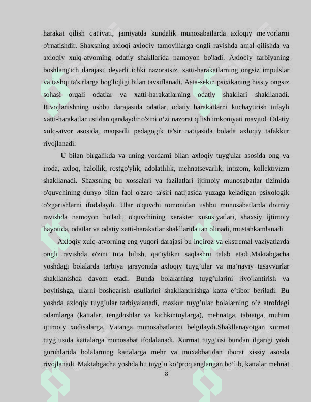 MTT da axloqiy tarbiya masalalari. 8