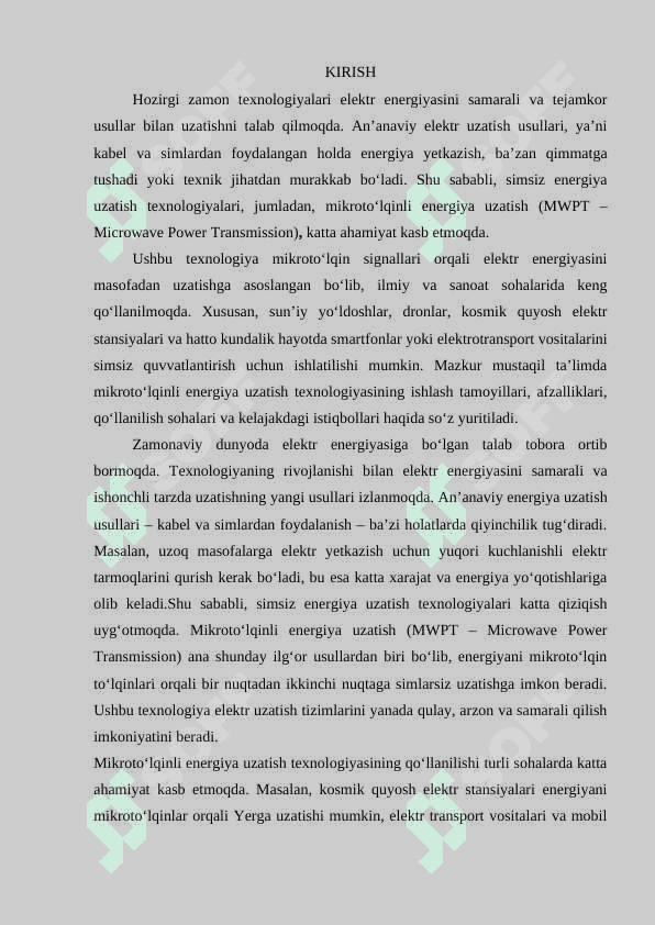 Mikroto'lqinli energiya uzatish texnologiyalari 2