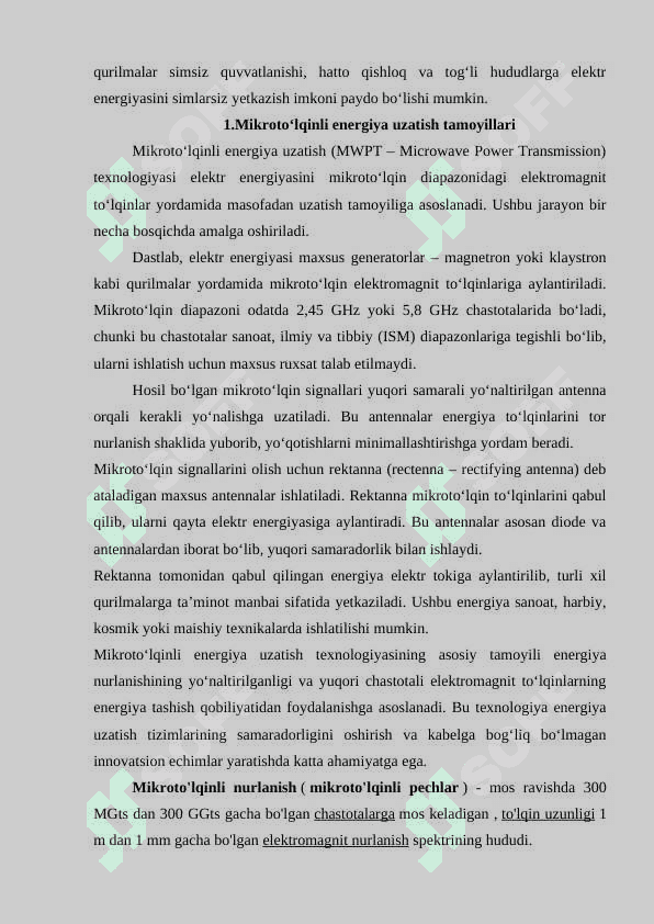 Mikroto'lqinli energiya uzatish texnologiyalari 3